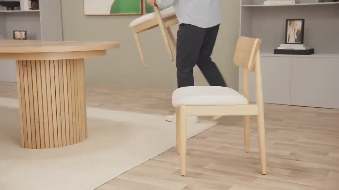 Transformer Scandinavian Oak/Creamy Round Chair (Set Of 2)