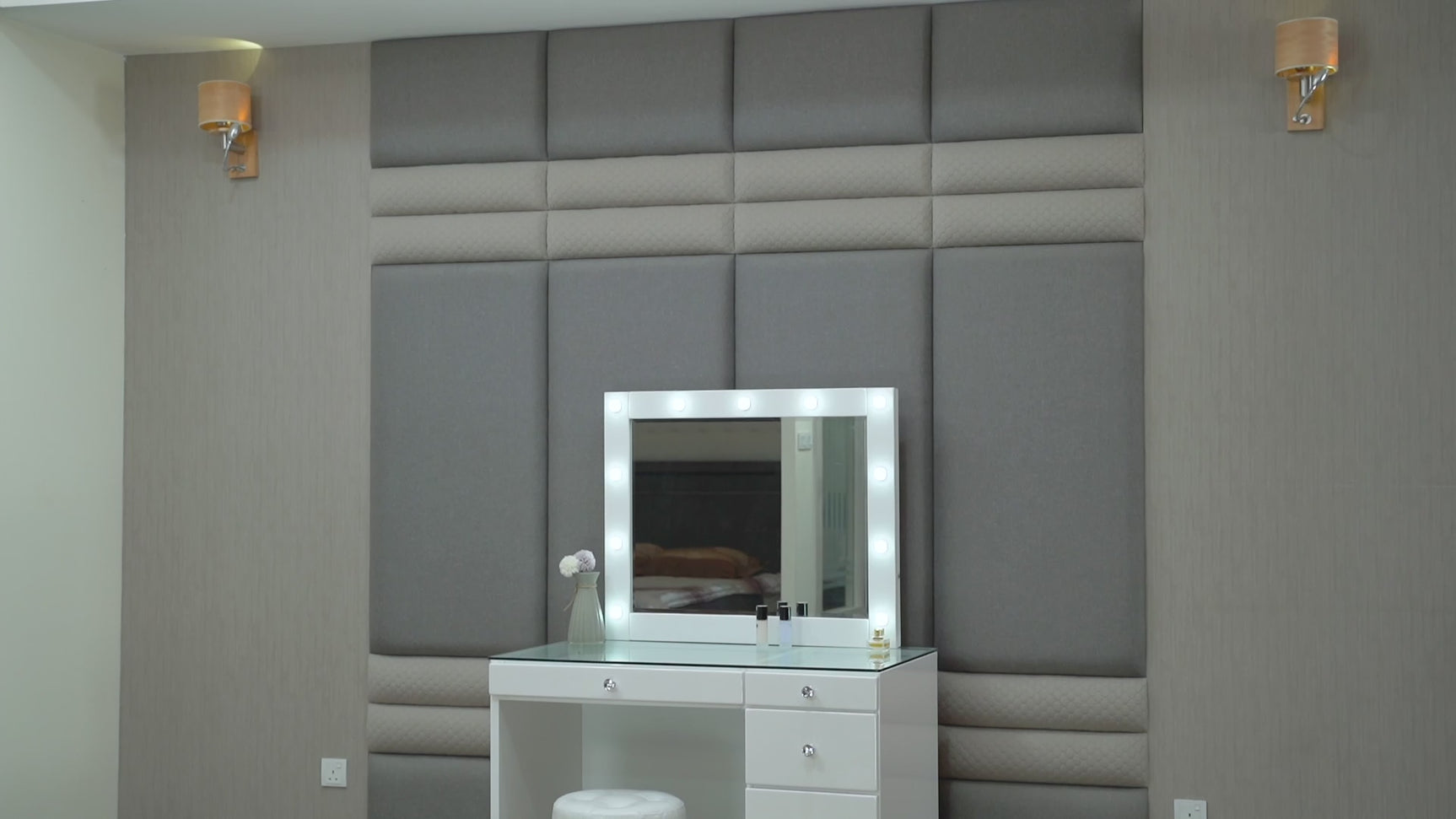 Morgan White Vanity Set w/LED Mirror