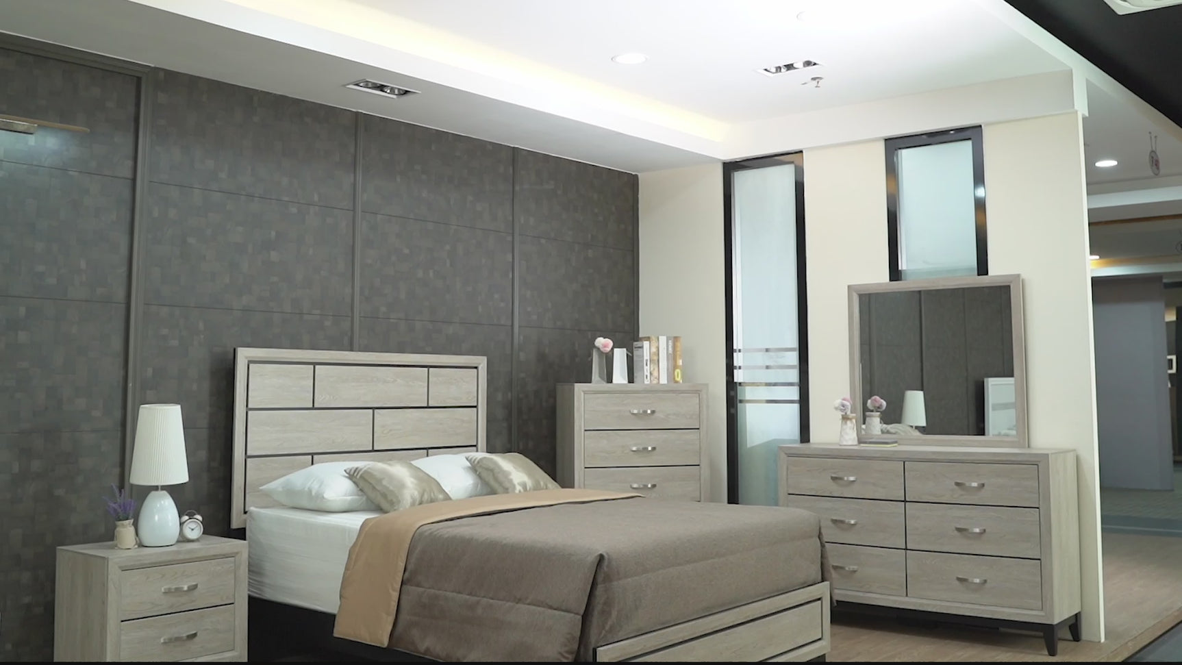 Akerson Driftwood Panel Bedroom Set