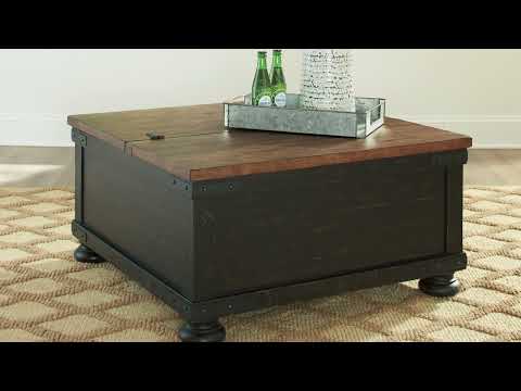 Valebeck Black & Brown Lift Top Coffee Table