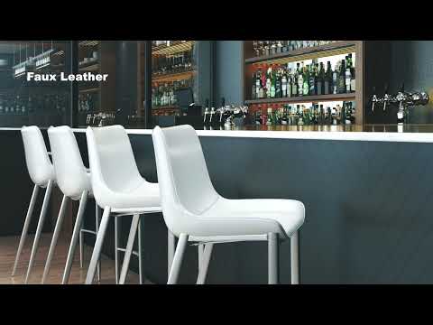 Magnus White & Silver Barstool (Set of 2)