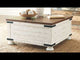 Wystfield White/Brown Cocktail Table with Storage