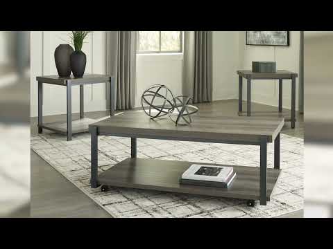 Wilmaden Gray/Black Table (Set of 3)