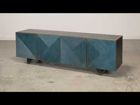 Modern Media Blue Low Wall Console For Tv