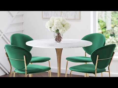 Fullerton White & Gold Dining Table