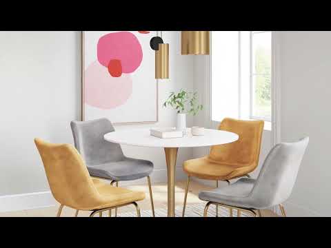 Opus White & Gold Dining Table