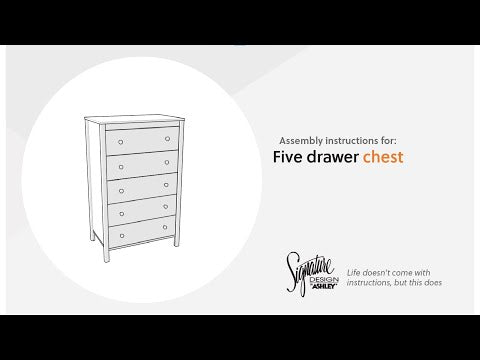 Simmenfort Navy Blue Five Drawer Chest