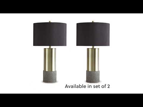 Jacek Gray/Brass Finish Table Lamp (Set of 2)