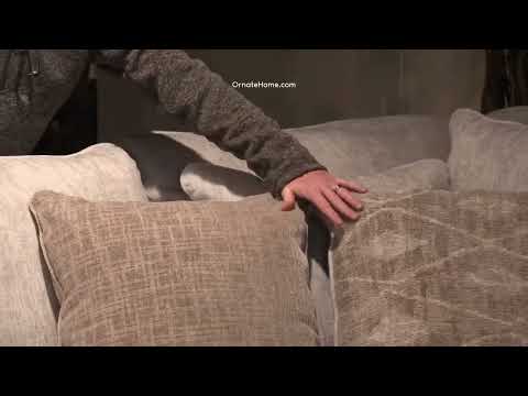 Rawcliffe Parchment 3-Piece Sectional with Ottoman