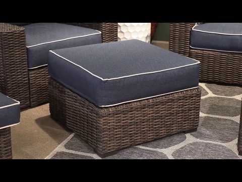 Grasson Lane Outdoor Ottoman w/ Cushion