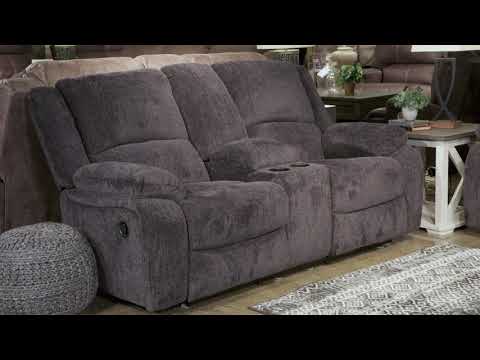 Draycoll Slate Manual Reclining Loveseat w/ Console