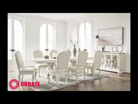 Arlendyne Antique White Dining Room Set / 9pc