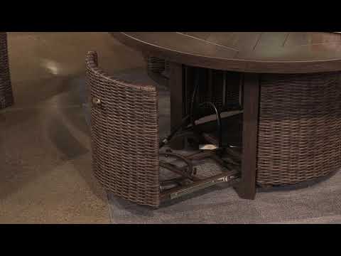 Paradise Trail Round Outdoor Fire Pit Table