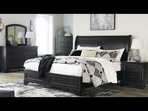 Chylanta Black Cal. King Sleigh Storage Bedroom Set / 4pc