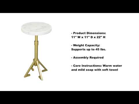 Maurice White & Gold Side Table