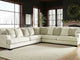 Rawcliffe Parchment 5-Piece Sectional and Oversized Ottoman