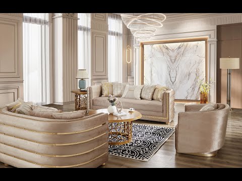 Roma Imperiale Beige Sofa / HD-S9040