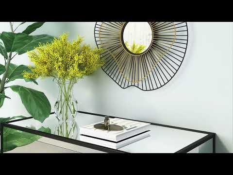 Comet Black & Gold Round Mirror