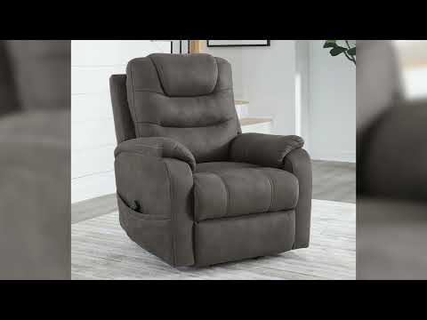 Snowfield Gunmetal Power Lift Recliner