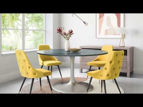 Metropolis Gray & Silver Dining Table (60")