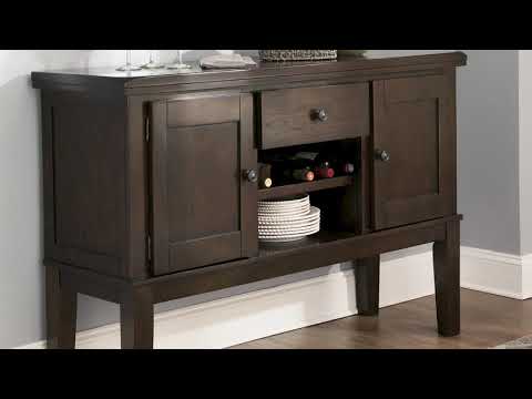 Haddigan Dark Brown Counter Height Dining Table w/ Extension Leaf