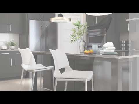 Ace White & Silver Counter Stool (Set of 2)