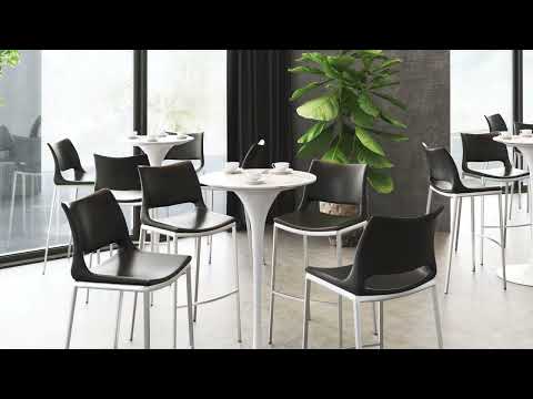 Ace Black & Silver Barstool (Set of 2)