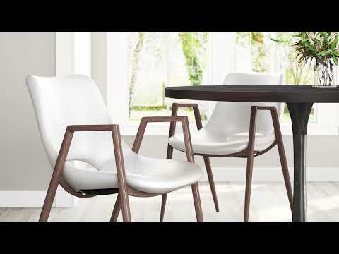 Desi White & Walnut Dining Chair (Set of 2)