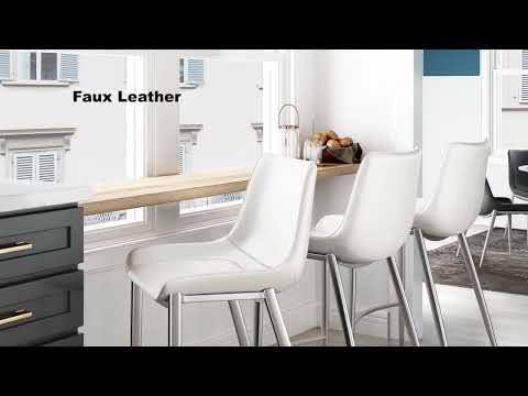 Magnus White & Silver Counter Stool (Set of 2)
