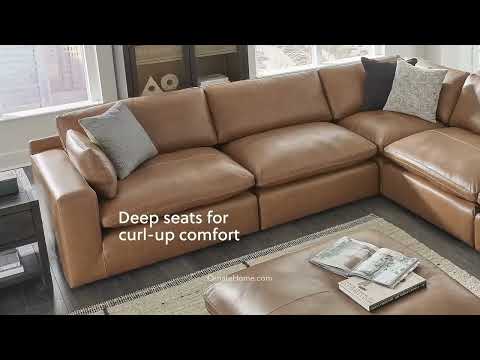 Emilia Caramel Leather Modular Sectional Units