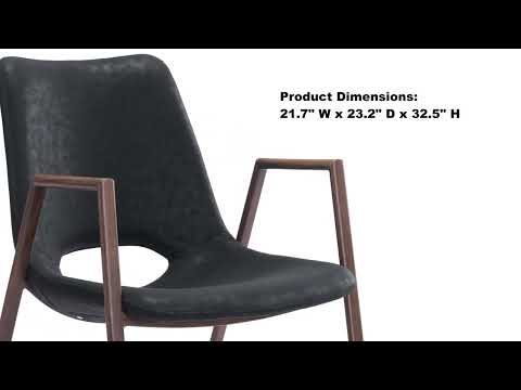 Desi Black & Walnut Dining Chair (Set of 2)