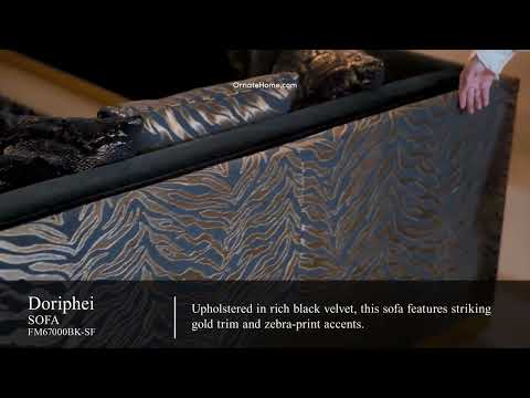 Doriphei Black Velvet/Gold Sofa