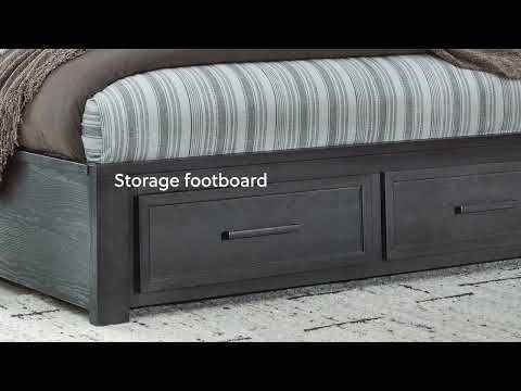 Foyland Black/Brown Cal King Panel Storage Bedroom Set with Dresser, Mirror, Chest and Nightstand
