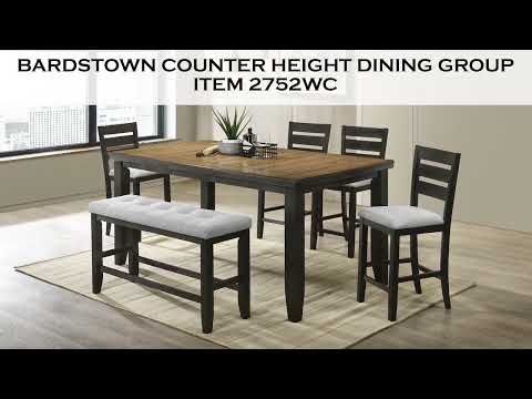 Bardstown Gray & Charcoal Black Counter Height Dining Chair (Set of 2)