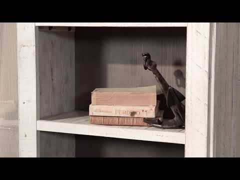 Havalance Weathered Gray & Vintage White Entertainment Center / 4pc (Online Special Price)