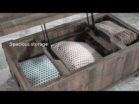 Hollum Rustic Brown Lift-Top Coffee Table