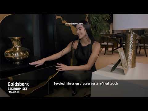 Goldsberg Black/Gold 4 Pc. Queen Bedroom Set