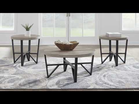Deanlee Grayish Brown/Black Occasional Table Set (Set of 3)