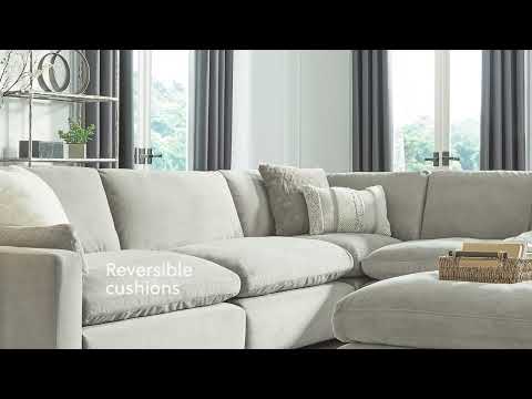 Sophie Gray Velvet Modular 2pc LAF Chaise Sectional