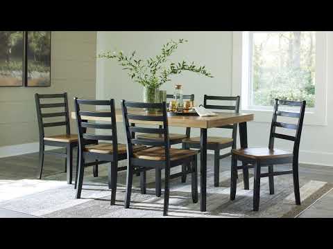 Blondon Brown & Black Dining Room Set (Set of 7) (Online Special Price)