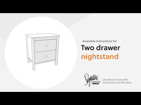 Simmenfort Navy Blue Two Drawer Nightstand