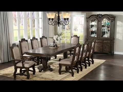 Neo Renaissance Brown Formal Extendable Dining Set