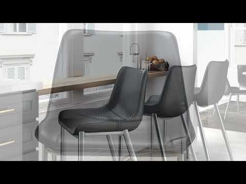 Magnus Black & Silver Counter Stool (Set of 2)