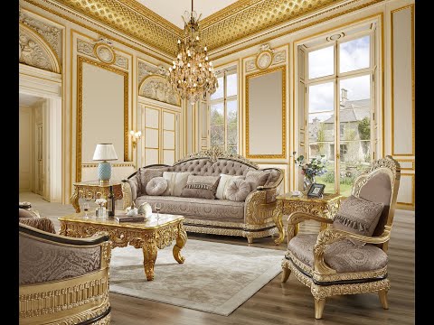 Palais Doré Gold 3-Pc Living Room Set / HD-9021