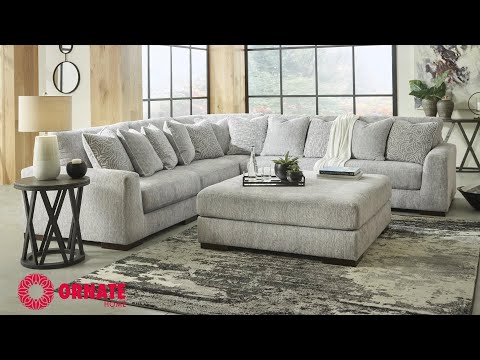 Regent Park Pewter 3pc Sectional Sofa (Online Special Price)