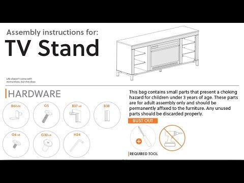 Cayberry Black 60" TV Stand with Electric Fireplace