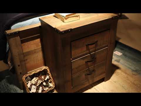 Trinell Brown Full Bookcase Storage Bed & Dresser & Mirror & Chest & 2 Nightstands