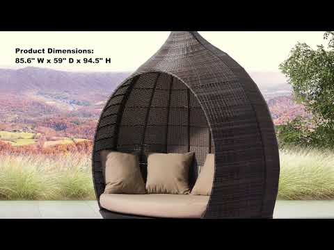 Martinique Brown & Beige Outdoor Beach Daybed