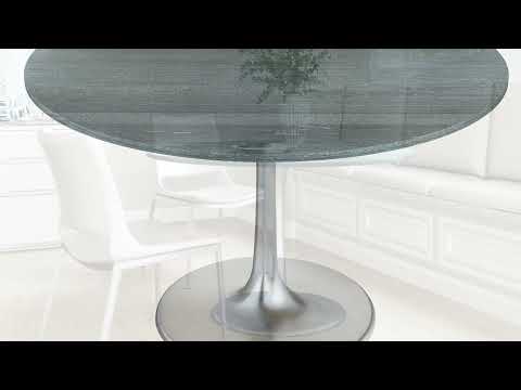 Metropolis Gray & Silver Dining Table