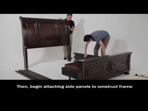 Porter Rustic Brown Queen Sleigh Storage Bed